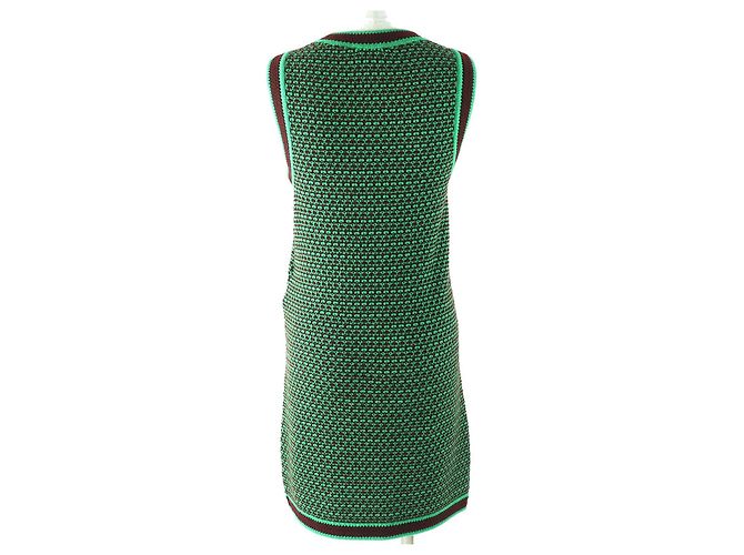 Chanel 23A P75435 Cashmere Strickkleid Braun Grün - Ansicht 3