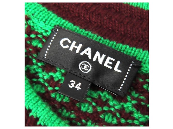 Chanel 23A P75435 Cashmere Strickkleid Braun Grün - Ansicht 6