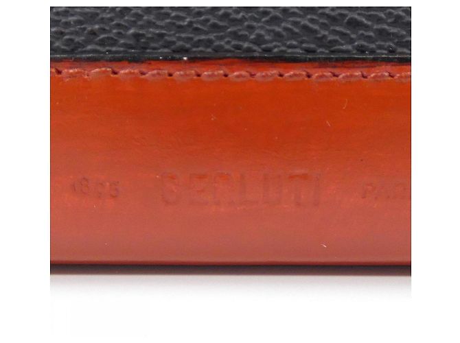Berluti Itauba Canvas Leather Wallet Black Red - view 3