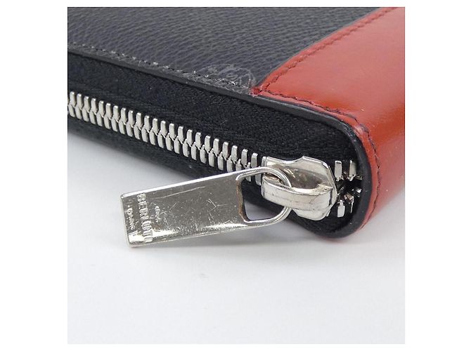 Berluti Itauba Canvas Leather Wallet Black Red - view 4