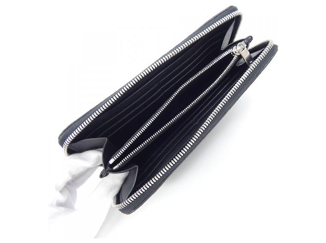 Berluti Itauba Canvas Leather Wallet Black Red - view 5