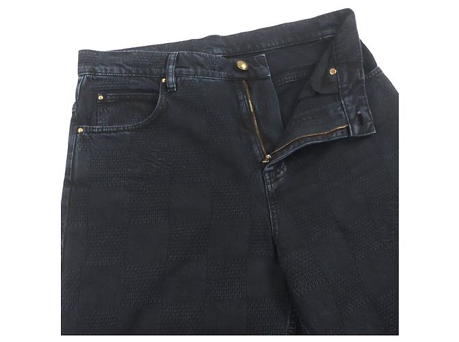 Pantalones de algodón denim Louis Vuitton Negro - vista 3