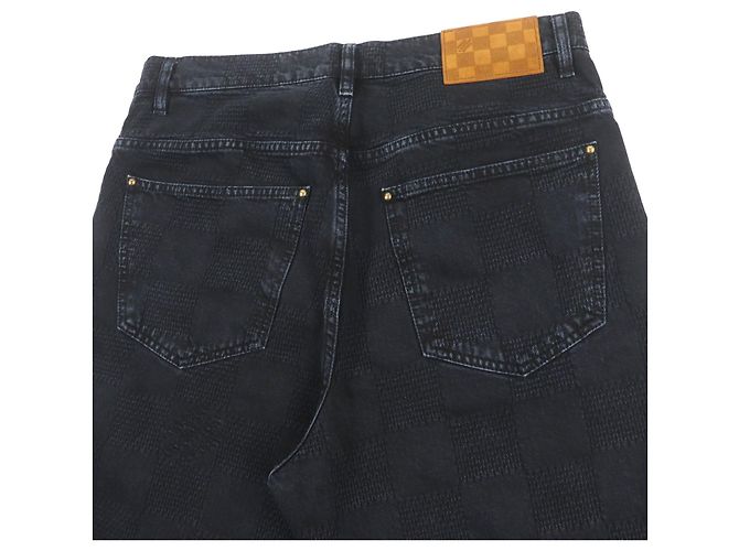 Pantalones de algodón denim Louis Vuitton Negro - vista 4