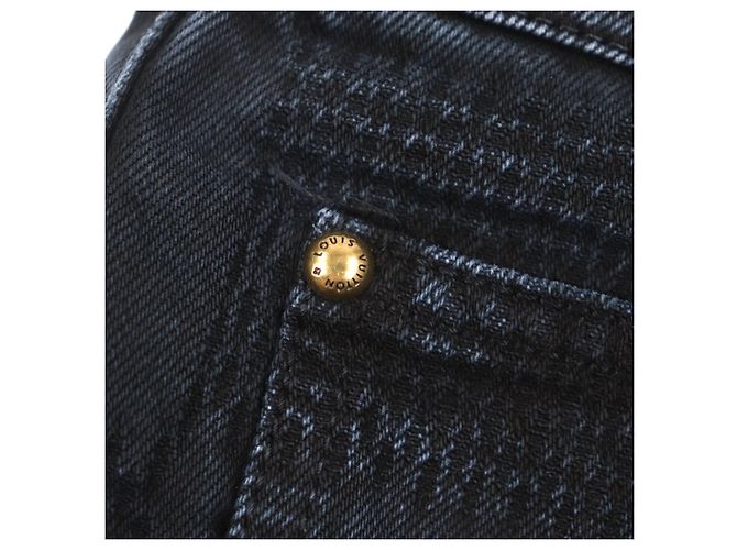 Pantalones de algodón denim Louis Vuitton Negro - vista 6