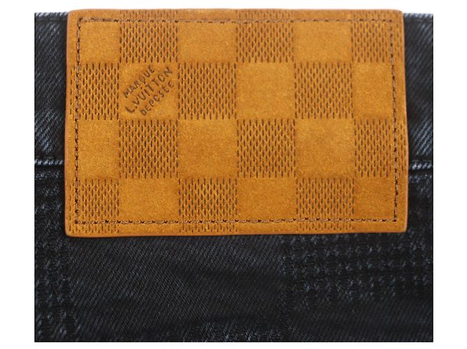 Pantalones de algodón denim Louis Vuitton Negro - vista 7