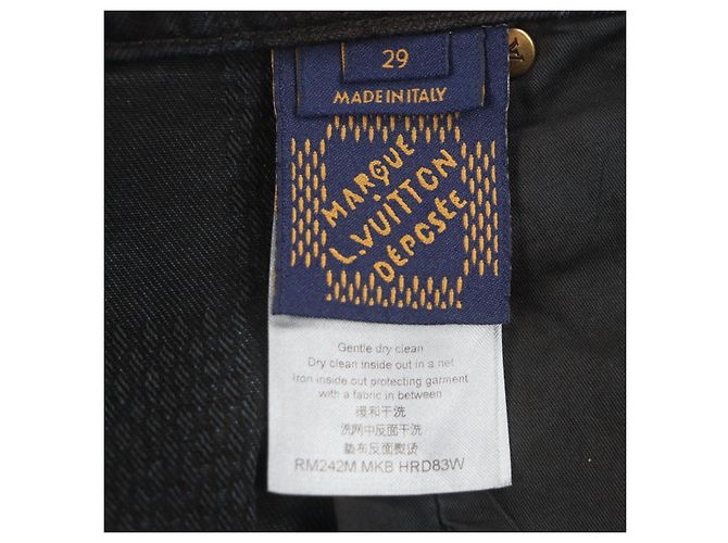 Pantalones de algodón denim Louis Vuitton Negro - vista 8