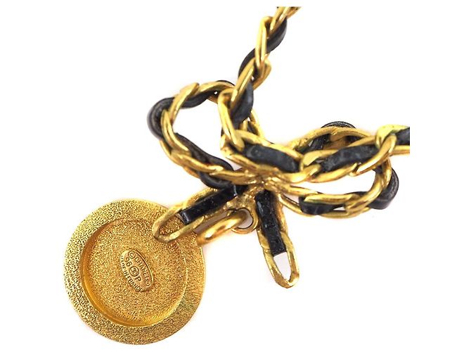 Collar de cinta con moneda de Chanel Dorado - vista 4