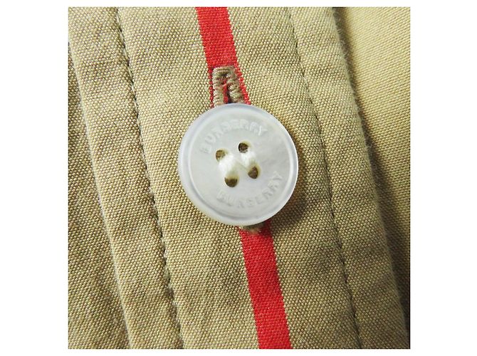 Camisa de manga larga de algodón con rayas Icon de Burberry Beige - vista 5