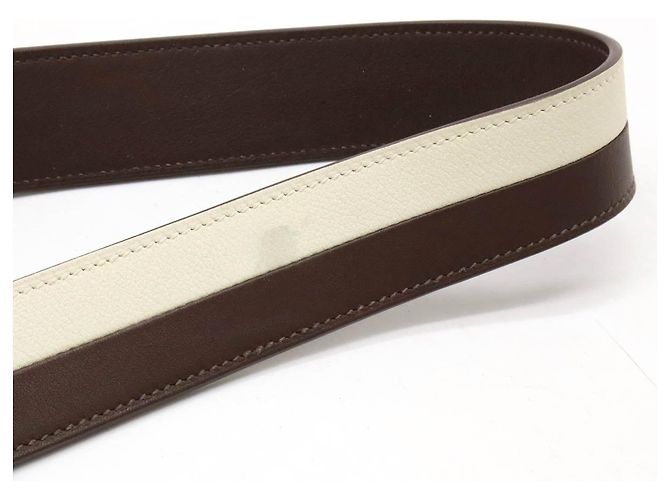 Borsa a spalla Hermès Ricol17 Evercolor Marrone Bianco Rosso - vista 5