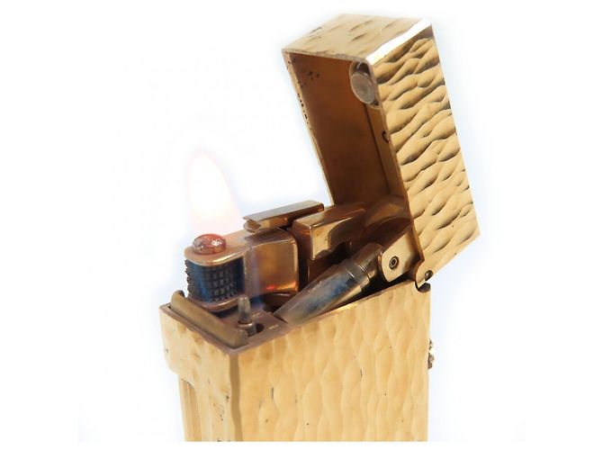Alfred Dunhill Dunhill Logo engraved all-over pattern lighter Golden - view 6