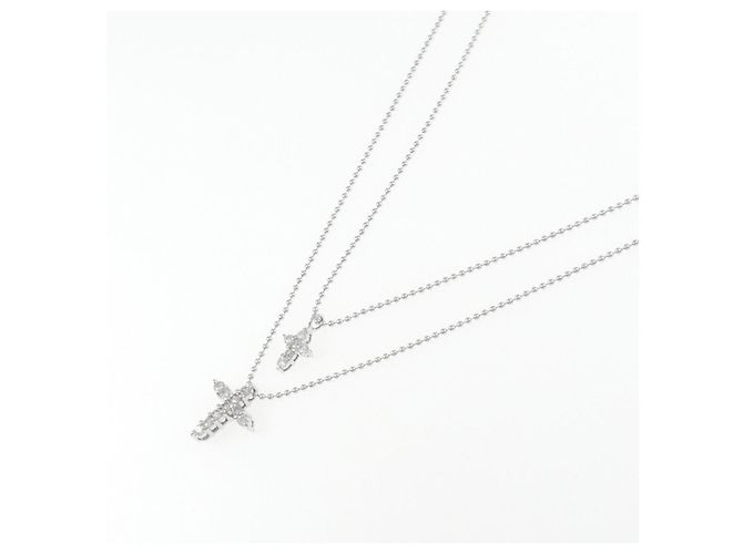 Autre Marque Collana a Croce con Diamanti Au750 Argento - vista 2