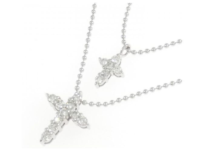 Autre Marque Collana a Croce con Diamanti Au750 Argento - vista 3