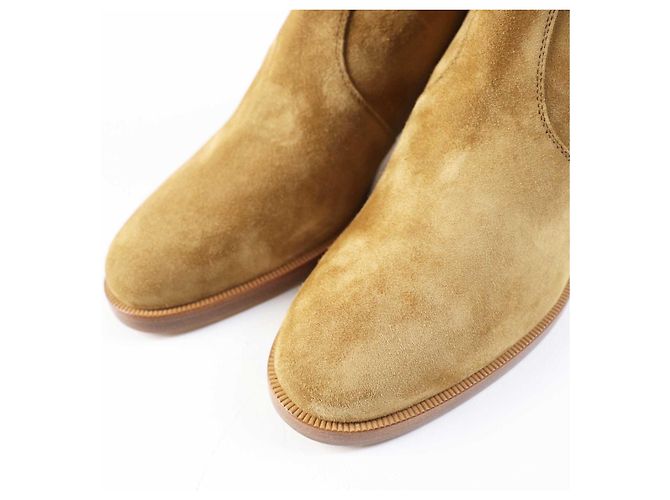 Kurze Stiefel aus Kalbsvelours Hermès Frenchie 50 Braun - Ansicht 6