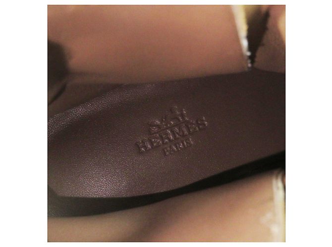 Kurze Stiefel aus Kalbsvelours Hermès Frenchie 50 Braun - Ansicht 8
