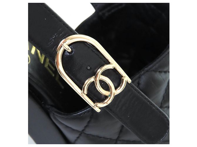 Sandali in pelle matelassé COCO Mark di Chanel Nero - vista 10