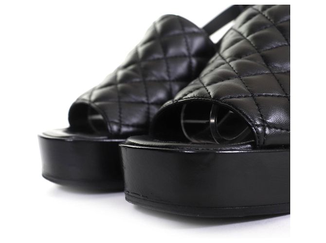 Sandali in pelle matelassé COCO Mark di Chanel Nero - vista 7