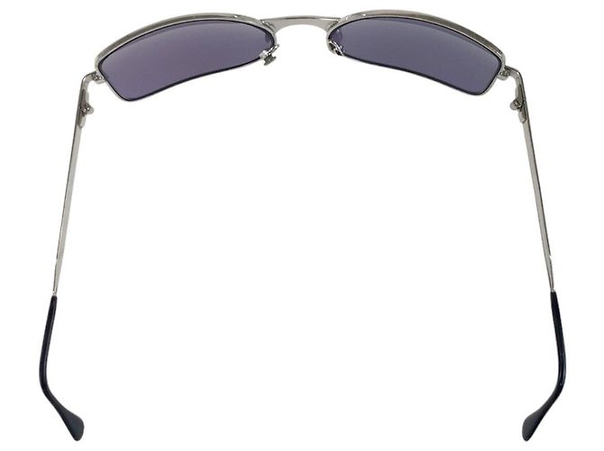 Timeless Chanel Metallsonnenbrille Silber Lila - Ansicht 3