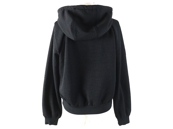 Oversized Gucci Parker Top aus Polyester mit geprägtem GG-Logo-Jacquard Schwarz - Ansicht 3
