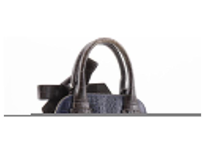 Autre Marque Borsa in pelle goffrata con nastro Paule Ka Marrone Nero Porpora - vista 3