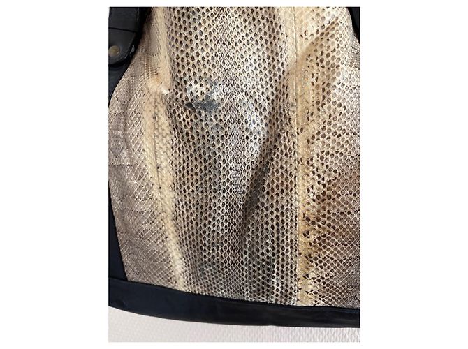 Borsa a mano Gerard Darel 24h Beige in Pelle di Vitello e Serpente d'Acqua - vista 10