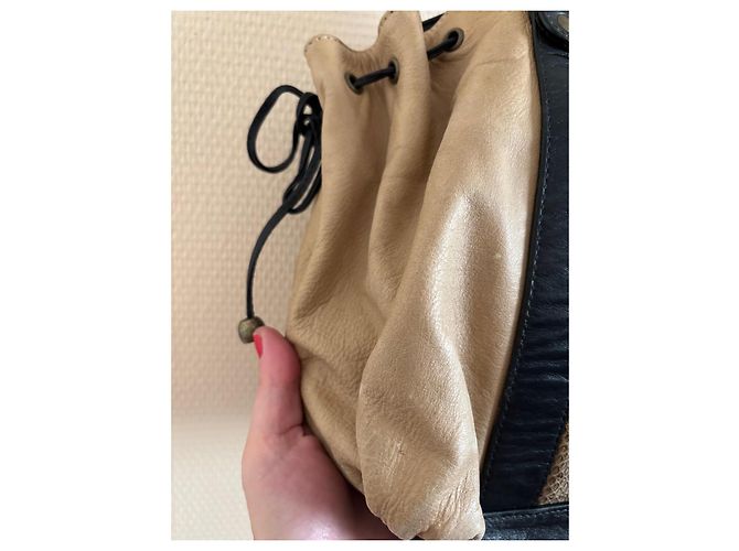 Borsa a mano Gerard Darel 24h Beige in Pelle di Vitello e Serpente d'Acqua - vista 11