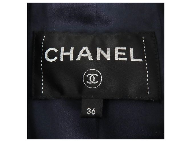 Chanel Hexagon COCO Button Zigzag Pattern Wool Coat Black White - view 7