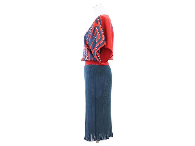Vestido de seda y algodón Grand Tralala Twill Reine de Hermès 36 Multicolor - vista 13