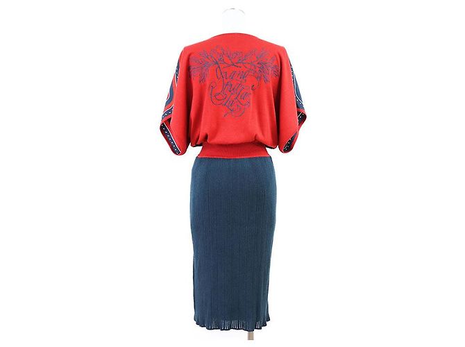 Vestido de seda y algodón Grand Tralala Twill Reine de Hermès 36 Multicolor - vista 6