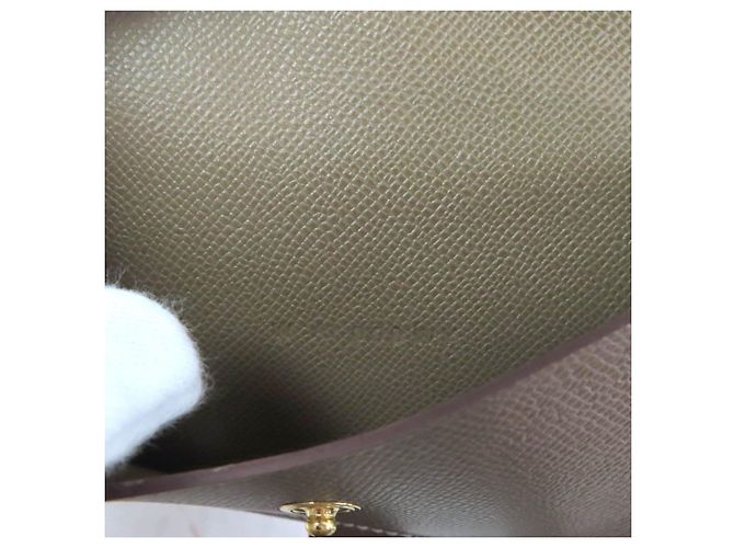 Mini billetera de cuero Bearn Vaugham de Hermès Castaño Gris pardo - vista 11
