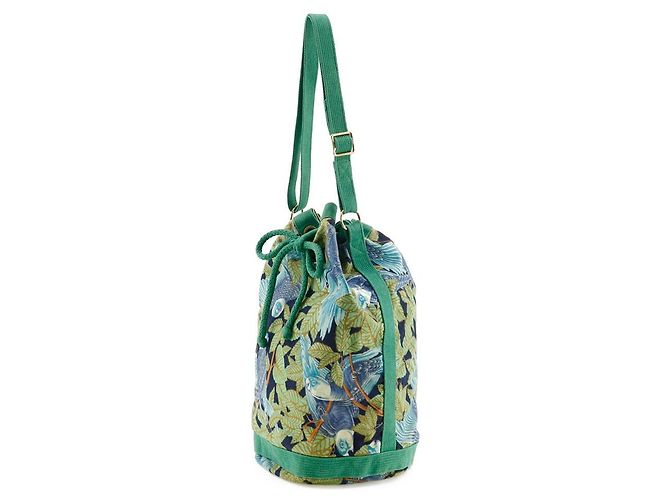 Borsa a spalla in cotone a spalla singola Hermès Verde - vista 2