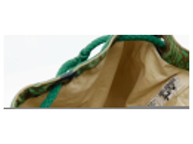 Borsa a spalla in cotone a spalla singola Hermès Verde - vista 5