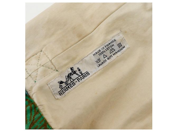 Borsa a spalla in cotone a spalla singola Hermès Verde - vista 7
