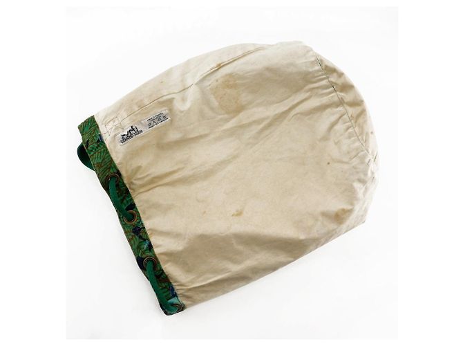 Borsa a spalla in cotone a spalla singola Hermès Verde - vista 9