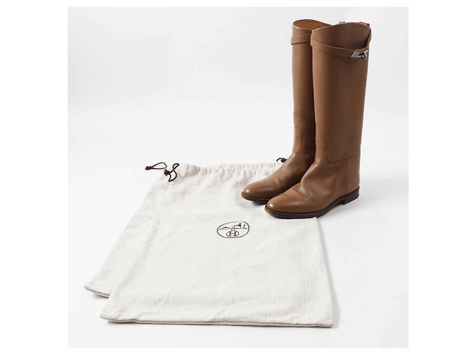Hermès Botas Jumping Kelly de cuero hasta la rodilla Castaño - vista 2