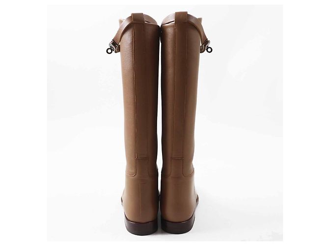 Hermès Botas Jumping Kelly de cuero hasta la rodilla Castaño - vista 3