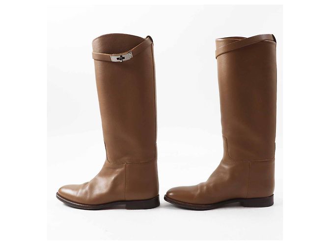 Hermès Botas Jumping Kelly de cuero hasta la rodilla Castaño - vista 4