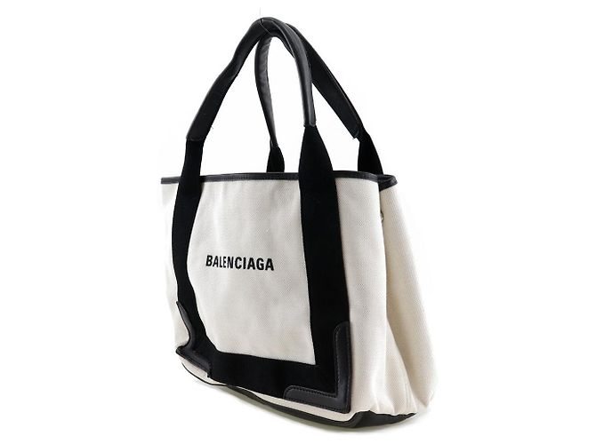 Cabas S Canvas Handtasche von Balenciaga Schwarz Weiß - Ansicht 2
