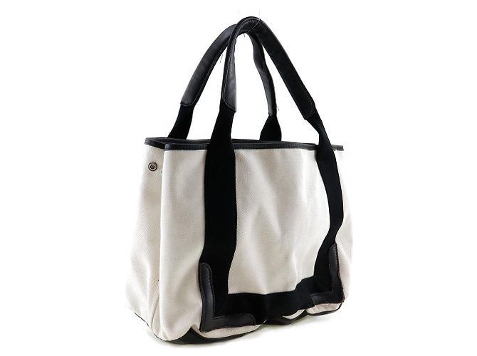 Cabas S Canvas Handtasche von Balenciaga Schwarz Weiß - Ansicht 3