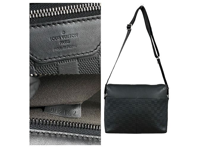Borsa a Spalla Louis Vuitton Calypso MM in Pelle Damier Infini Nero - vista 4