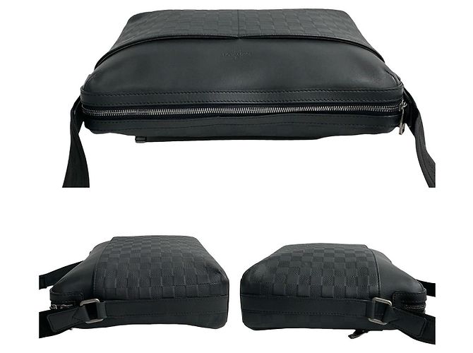 Borsa a Spalla Louis Vuitton Calypso MM in Pelle Damier Infini Nero - vista 6