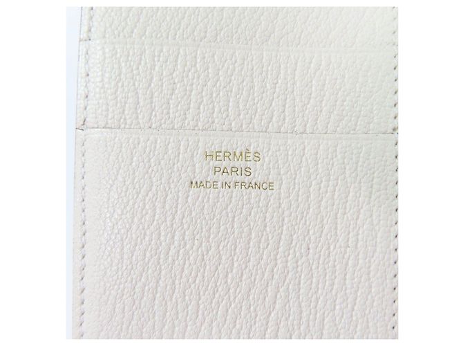 Cartera tri-fold Bearn de cabra Hermès Blanco - vista 11