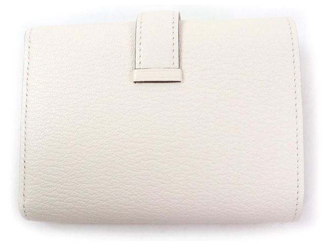 Cartera tri-fold Bearn de cabra Hermès Blanco - vista 3