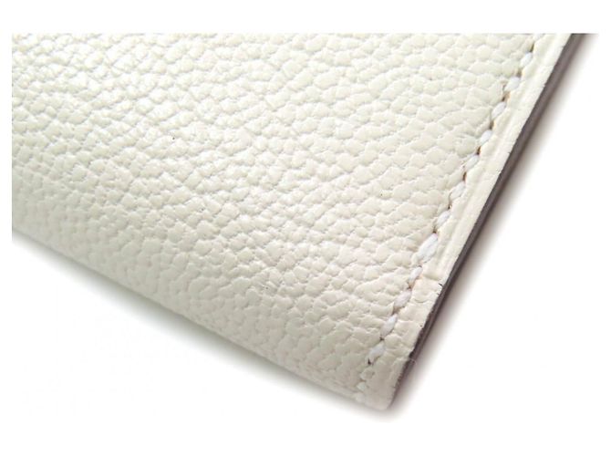 Cartera tri-fold Bearn de cabra Hermès Blanco - vista 8