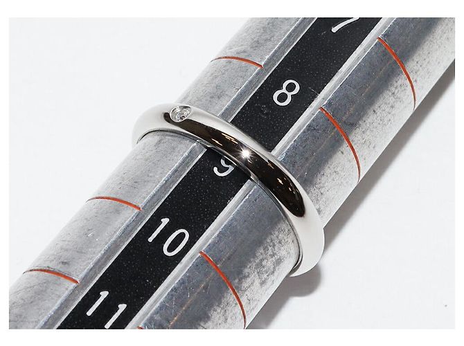 Cartier 1895 Ehering aus Pt950 mit Diamant, Größe 49 Silber - Ansicht 2