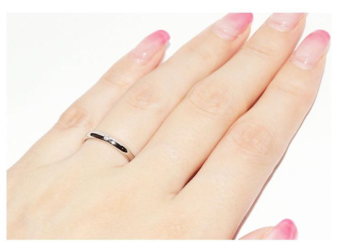 Cartier 1895 Ehering aus Pt950 mit Diamant, Größe 49 Silber - Ansicht 6