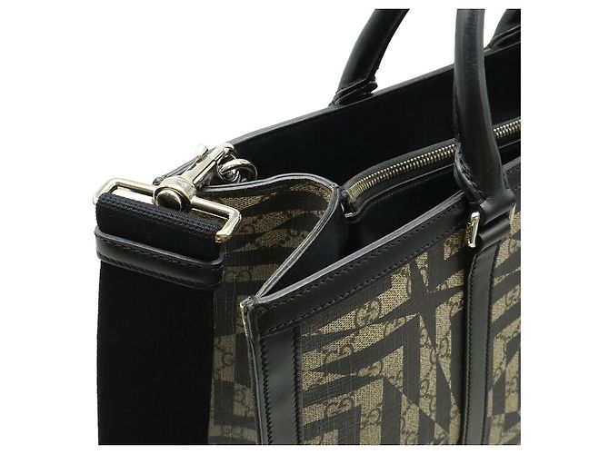 Borsa 2 in 1 Gucci GG Kaleido in PVC Nero Beige - vista 5
