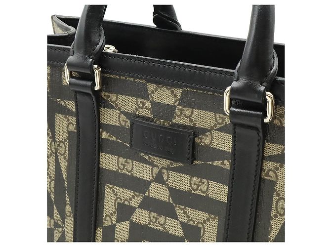Borsa 2 in 1 Gucci GG Kaleido in PVC Nero Beige - vista 8