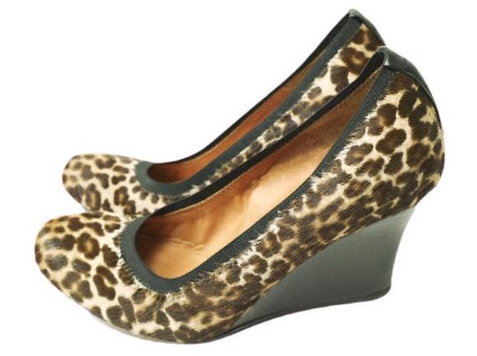 Bailarinas WEDGE de piel de ternera de Lanvin Multicolor Estampado de leopardo - vista 2