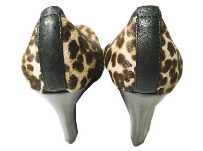 Bailarinas WEDGE de piel de ternera de Lanvin Multicolor Estampado de leopardo - vista 4