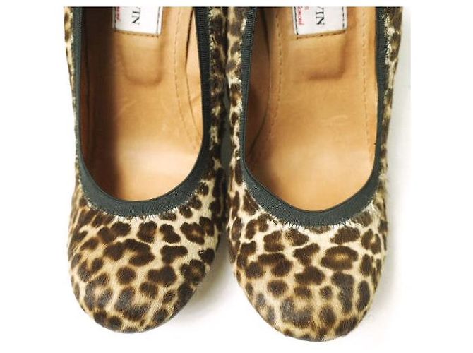 Bailarinas WEDGE de piel de ternera de Lanvin Multicolor Estampado de leopardo - vista 5